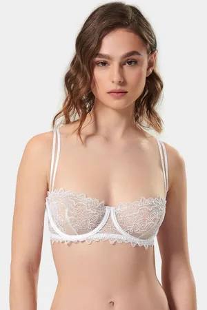 BlueBella Audrey Balcony Underwired Mesh and Embroidered Detail Bra 38 DD