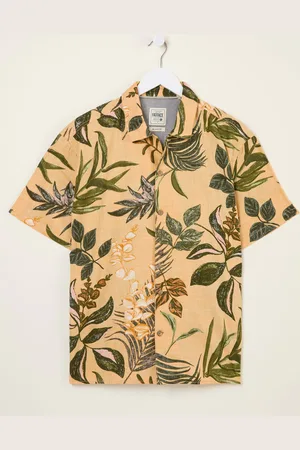 Fat Face FatFace Short Sleeve Relaxed Fit Leaf Print Shirt 4XL Tall