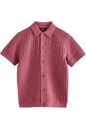 Next Short Sleeve Knitted Button Through 100% Cotton Polo Shirt (3-16yrs) 16 Years (176cm)