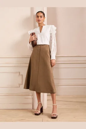 Love & Roses Fit and Flare Midi Skirt AU 10