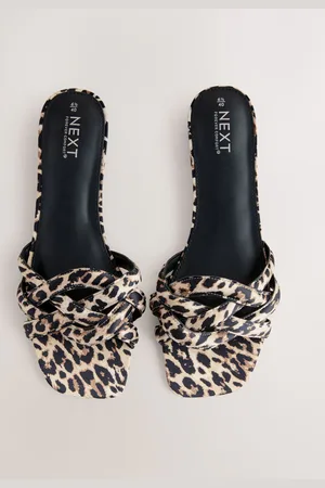 Next Leopard Forever Comfort Woven Strap Mules AU 6 (EU 37)