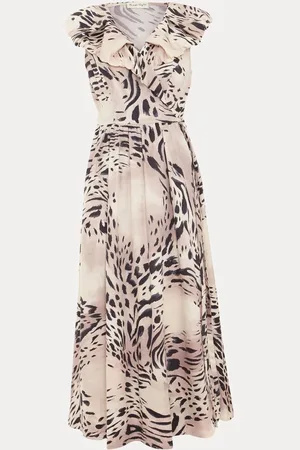 Phase Eight Trix Leopard Print 100% Cotton Dress AU 8