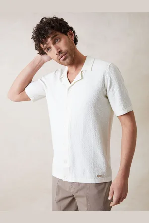 Threadbare Textured Revere Collar Knitted Shirt M