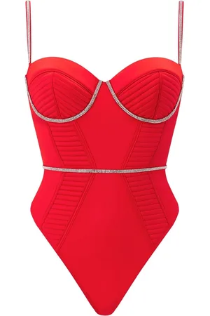 Ann Summers Red Incandesce Satin & Diamante Body M