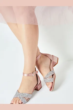 Lipsy London Nude Low Block Heel Occasion Sandals uk1eu33