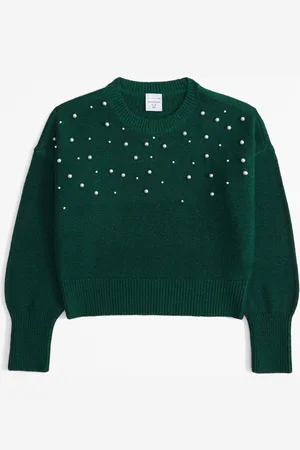 Abercrombie & Fitch Ballon Sleeve Knitted Jumper With Diamante Detail 13