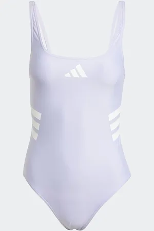 adidas Purple 3-Stripes U-Back Swimsuit 42