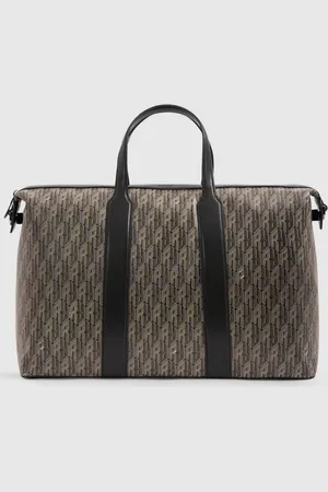 Reiss Grey Multi Franco Monogram-Print Coated-Canvas Holdall One