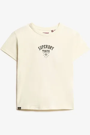 Superdry Rice White 100% Cotton Tattoo Rhinestone Fitted T-Shirt AU 8