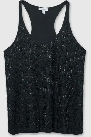Reiss Dark Blue Lia Beaded Cami Top AU 10