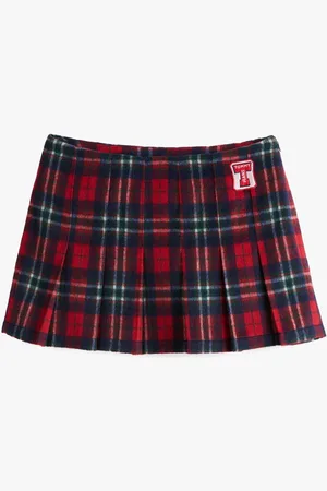 Tommy Hilfiger Plaid Pleated Skirt L
