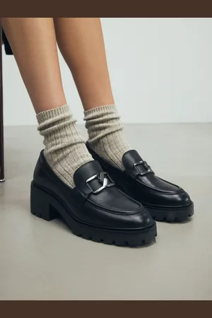 Next Forever Comfort Leather Chunky Hardware Heel Loafers AU 10 (EU 42)