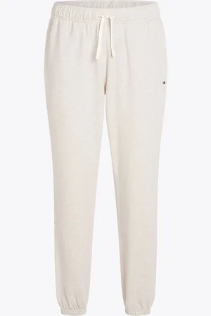 Tommy Hilfiger White Essential Fleece Joggers With Cuffs L