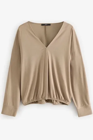 Next Stone Long Sleeve V-Neck Bubblehem Blouse AU 22