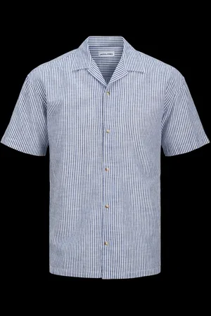 JACK & JONES Short Sleeve Striped Resort Shirt M