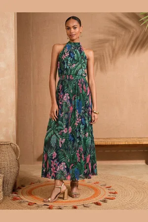 Love & Roses Mesh Halterneck Maxi Dress AU 8