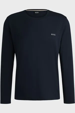 HUGO BOSS Blue Stretch Cotton Long Sleeve T-Shirt XL
