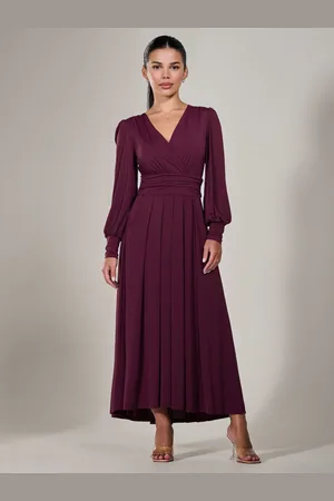 Jolie Moi Petite Petite Long Sleeve Soft Silky Jersey Maxi Dress AU 8 Petite