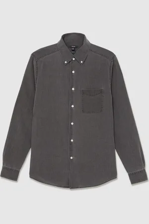Reiss Kittle Denim Piqué Button-Through Shirt XXL