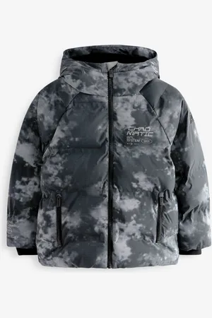 Next Grey Fleece Lined Hooded Padded Puffer Jacket (3-17yrs) 9 Years (134cm)