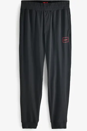 HUGO BOSS Black Logo Print Stretch Cotton Tracksuit Bottoms S