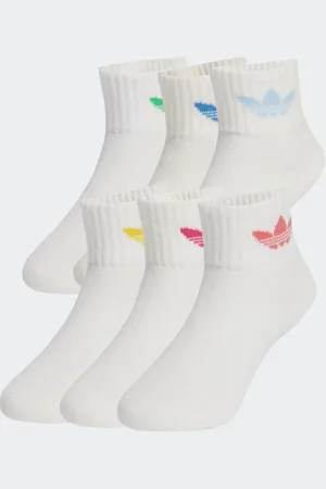 adidas White Kids Socks 6 Pack AU 41.5 (UK 7.5) F