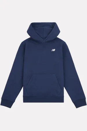 New Balance Blue Chrome Small Boys Brush Back Logo Hoodie 9