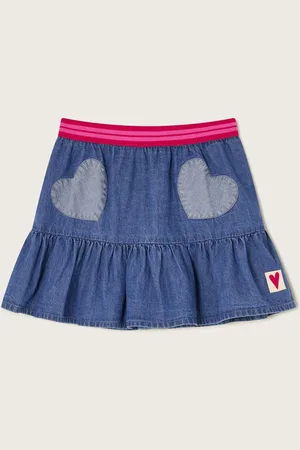 Monsoon Heart Ruffle Denim 100% Cotton Skirt 12 Years (152cm)