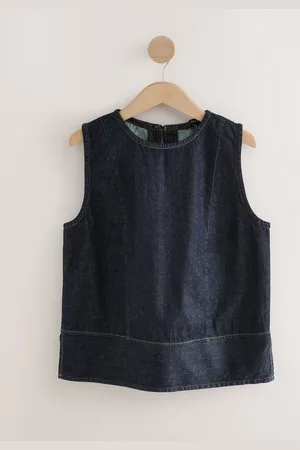 Next Fuller Bust Round Neck Denim 100% Cotton Shell Top AU 14