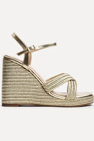 Linzi Gold Nikki Cross-Over Front Strap Wedges AU 10 (EU 41)