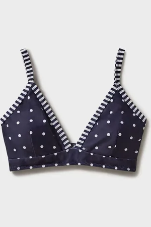 J.Crew Blue Triangle Polka Dot Bikini Top AU 8