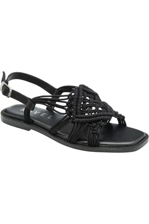 Ravel Black Leather Flat Sandals AU 10 (EU 42)