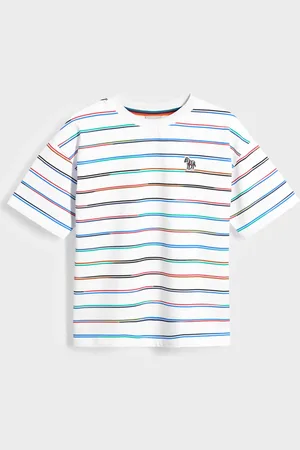 Paul Smith Boys Oversized Gradient Striped Short Sleeve White T-Shirt 6