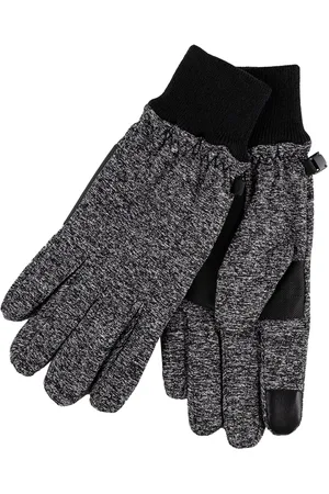 Totes Black Mens Isotoner Water Repellent Stretch Gloves L-XL