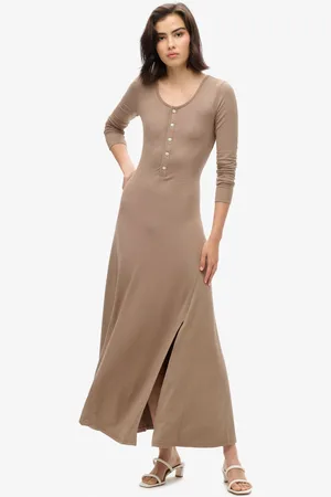 Superdry Henley Long Sleeve Midi Dress AU 8