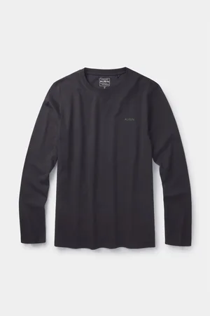 Aubin Black Camblesforth Long Sleeve 100% Cotton T-Shirt M