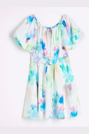 River Island Girls Blur Santorini 100% Cotton Dress 9