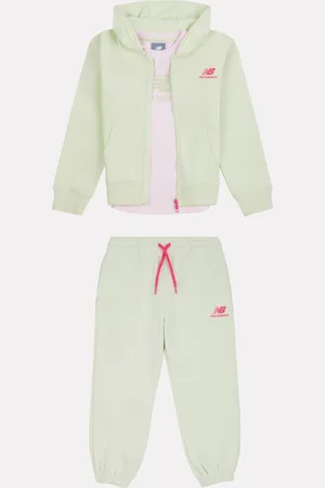 New Balance Green Baby Girls 100% Cotton Tracksuit Set 3