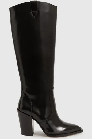 Paige Leather Knee-High Block-Heel Boots AU 8 (EU 39)