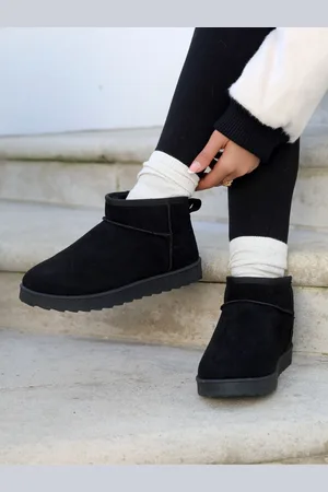 Linzi Black Mini Addy Faux Suede Lined Ankle Boots AU 7 (EU 38)