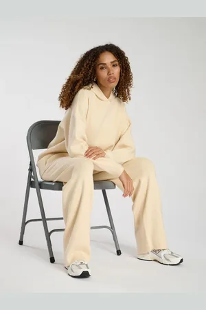 South Beach Cream Knit Rib Hem Hoodie XS