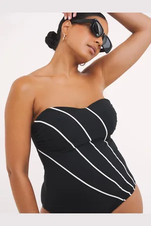 Simply Be Black Magisculpt Flatter Me Sports Underwired Bandeau Swimsuit 36 G