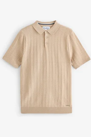 Threadbare Cotton Mix Short Sleeve Textured Knitted Polo Shirt L