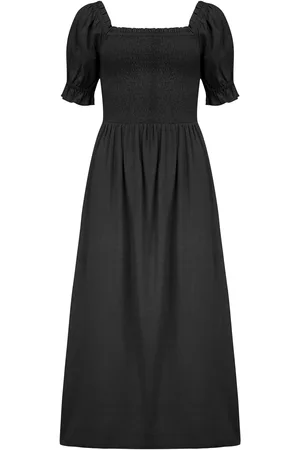 Pour Moi Daisy Shirred Bodice Short Sleeve Midi Dress AU 14