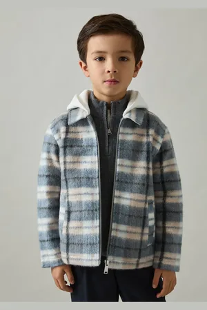 Reiss Ostler 3-9 yrs Long Sleeved Hooded Check Overshirt 3