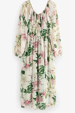 Next Long Sleeve Pleated Maxi Dress AU 12 Tall
