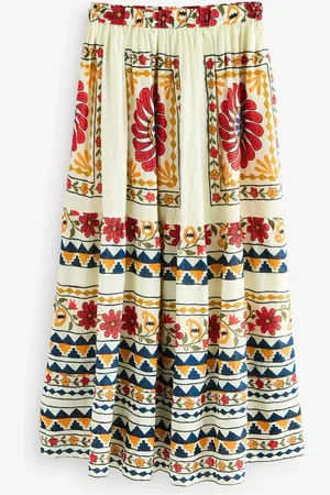 Next Elasticated Waist 100% Cotton Maxi Skirt AU 10
