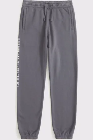 Abercrombie & Fitch Grey Logo Cuffed Joggers 17-18 Yrs