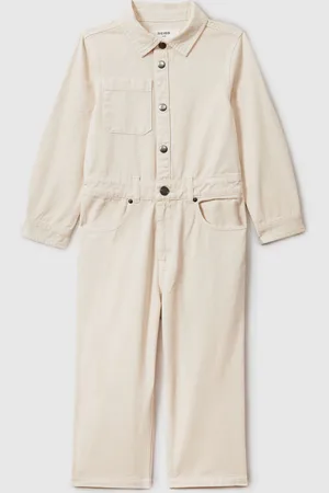 Reiss Ecru Aubrey 4-9 yrs Denim Wide Leg Jumpsuit 6