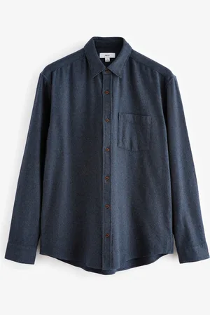 Next Brushed Texture 100% Cotton Long Sleeve Shirt 4XL